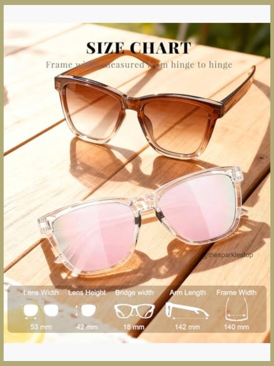 Polarized Square Sunglasses with UV400 Protection, 3-Pack main image 7